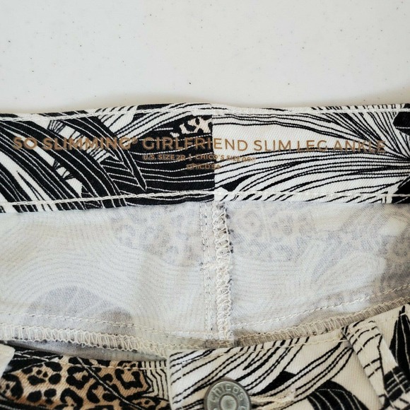 Chico's So Slimming Girlfriend Ankle Pants SZ 2 Large 12 Brown Black Animal - Picture 3 of 5